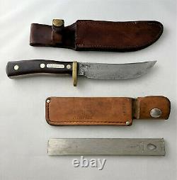 Vintage Schrade Knife Old Timer 165 with Leather Sheath & Honesteel