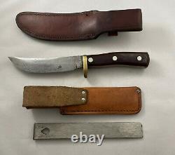 Vintage Schrade Knife Old Timer 165 with Leather Sheath & Honesteel