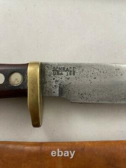 Vintage Schrade Knife Old Timer 165 with Leather Sheath & Honesteel