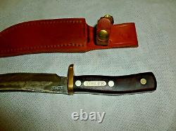 Vintage Schrade Old Timer 165 Fixed Blade Knife & Sheath