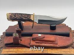 Vintage Schrade USA 171UH Pro Hunter fixed blade hunting knife withsheath-209.25