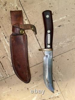 Vintage Schrade USA OLD Timer 165 Woodsman HUNTING KNIFE WithSHEATH