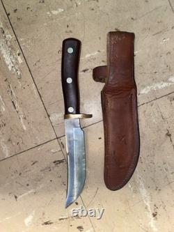 Vintage Schrade USA OLD Timer 165 Woodsman HUNTING KNIFE WithSHEATH