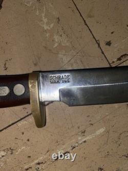 Vintage Schrade USA OLD Timer 165 Woodsman HUNTING KNIFE WithSHEATH