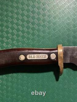 Vintage Schrade Walden 165 Old Timer Fixed Blade Hunting Knife and Sheath