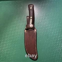 Vintage Schrade Walden 165 Old Timer Fixed Blade Hunting Knife and Sheath