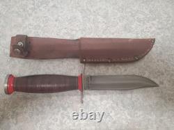 Vintage Schrade-Walden N. Y. Fixed Blade Bowie Hunting Knife with Sheath USA