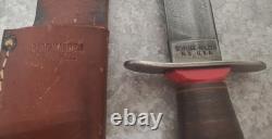 Vintage Schrade-Walden N. Y. Fixed Blade Bowie Hunting Knife with Sheath USA