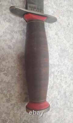 Vintage Schrade-Walden N. Y. Fixed Blade Bowie Hunting Knife with Sheath USA