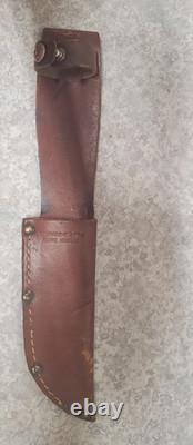 Vintage Schrade-Walden N. Y. Fixed Blade Bowie Hunting Knife with Sheath USA