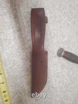 Vintage Schrade-Walden N. Y. Fixed Blade Bowie Hunting Knife with Sheath USA