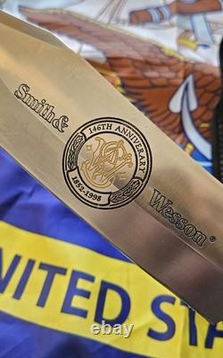 Vintage Smith & Wesson 146th Anniversary Crown Stag Handle Numbered Knife NOS