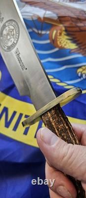 Vintage Smith & Wesson 146th Anniversary Crown Stag Handle Numbered Knife NOS