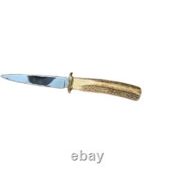Vintage Stag Custom Unused Knife Fixed Blade Ellijay Game 94 Signed