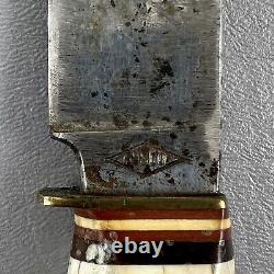 Vintage Stag Handle Hunting Knife Eagle Head Rosco Solingen Germany