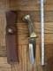 Vintage Stag Handle Hunting Knife with Leather Sheath 9 Fixed Blade