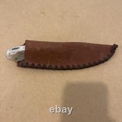 Vintage Stag Hunting Knife Handmade Native Fixed Blade 9 With Sheath RARE