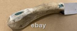 Vintage Stag Hunting Knife Handmade Native Fixed Blade 9 With Sheath RARE