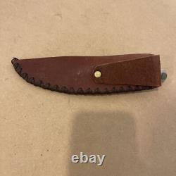 Vintage Stag Hunting Knife Handmade Native Fixed Blade 9 With Sheath RARE