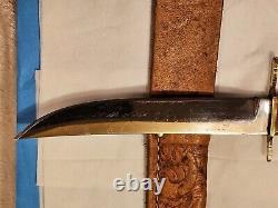 Vintage TAYLOR WITNESS SHEFFIELD ENGLAND Stag Handle Fixed Blade Knife &Sheath