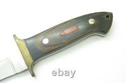 Vintage Tak Fukuta Bullet Inlay Custom Seki Japan Fixed Bowie Hunting Knife
