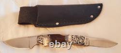 Vintage Taylor/Seto Elk Stag Handle 2 Blade 440 Knife WithOriginal Sheath Japan