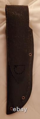 Vintage Taylor/Seto Elk Stag Handle 2 Blade 440 Knife WithOriginal Sheath Japan