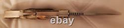 Vintage Taylor/Seto Elk Stag Handle 2 Blade 440 Knife WithOriginal Sheath Japan