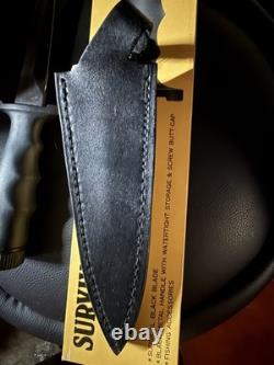 Vintage Taylor Seto Japan Hollow Handle Survival Fighting Knife Leather Sheath