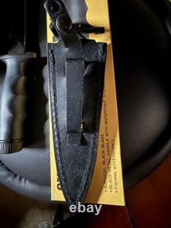 Vintage Taylor Seto Japan Hollow Handle Survival Fighting Knife Leather Sheath