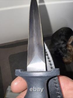Vintage Taylor Seto Japan Hollow Handle Survival Fighting Knife Leather Sheath