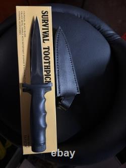 Vintage Taylor Seto Japan Hollow Handle Survival Fighting Knife Leather Sheath