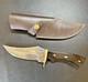 Vintage Trails End Knife Company TEKC Damascus Fixed Blade Hunting Knife Unused