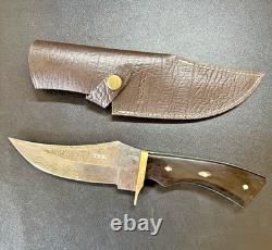 Vintage Trails End Knife Company TEKC Damascus Fixed Blade Hunting Knife Unused Vintage Trails End Knife Company TEKC Damascus Fixed Blade Hunting Knife Unused