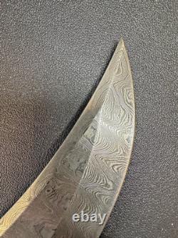 Vintage Trails End Knife Company TEKC Damascus Fixed Blade Hunting Knife Unused