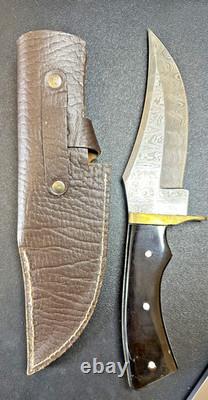 Vintage Trails End Knife Company TEKC Damascus Fixed Blade Hunting Knife Unused