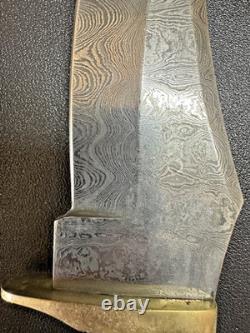 Vintage Trails End Knife Company TEKC Damascus Fixed Blade Hunting Knife Unused Vintage Trails End Knife Company TEKC Damascus Fixed Blade Hunting Knife Unused