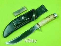 Vintage US 1950-60's Custom Handmade RANDALL Hunting Stag Knife & Sheath Stone
