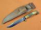 Vintage US Custom Hand Made MORSETH Brusletto Hunting Knife with Layton Sheath