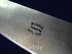 Vintage US Custom Handmade RUANA Explorer Limited Hunting Knife with Sheath Cert