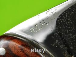 Vintage US Custom Made R. E. H. Hunting Knife with Sheath