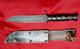 Vintage US ONTARIO Fighting Knife w Leather Sheath & Stacked Leather Handle MINT