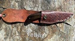 Vintage USA CASE XX LI'L DEVIL Fixed Stainless Blade Knife & Sheath Wood Handle