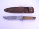 Vintage Utica Kutmaster USA Etch Bone Stag Bowie Knife & Sheath Hunting Knives