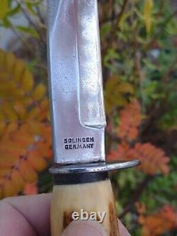 Vintage VOOS FIXED BLADE SHERIFF KNIFE SOLINGEN GERMANY