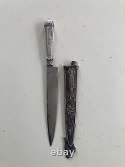 Vintage Verijeros/Gaucho Knife Elmo Inox Silverplate Handle & Sheath 7 In. Blade