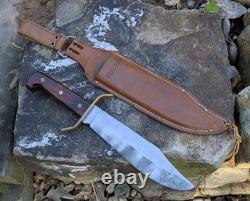 Vintage Vietnam Era Western W49 USA Bowie Knife Large Fixed Blade Wood Handle