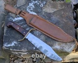 Vintage Vietnam Era Western W49 USA Bowie Knife Large Fixed Blade Wood Handle
