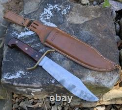 Vintage Vietnam Era Western W49 USA Bowie Knife Large Fixed Blade Wood Handle