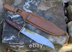 Vintage Vietnam Era Western W49 USA Bowie Knife Large Fixed Blade Wood Handle